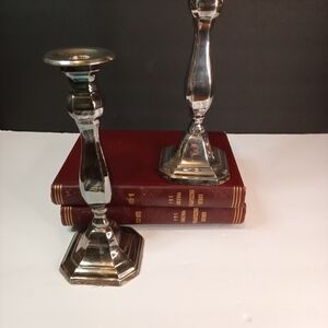Vintage Elegant Silver Candlestick Holders